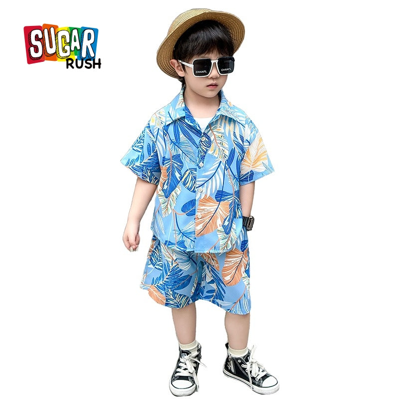 Boys Printed Shirt with Shorts