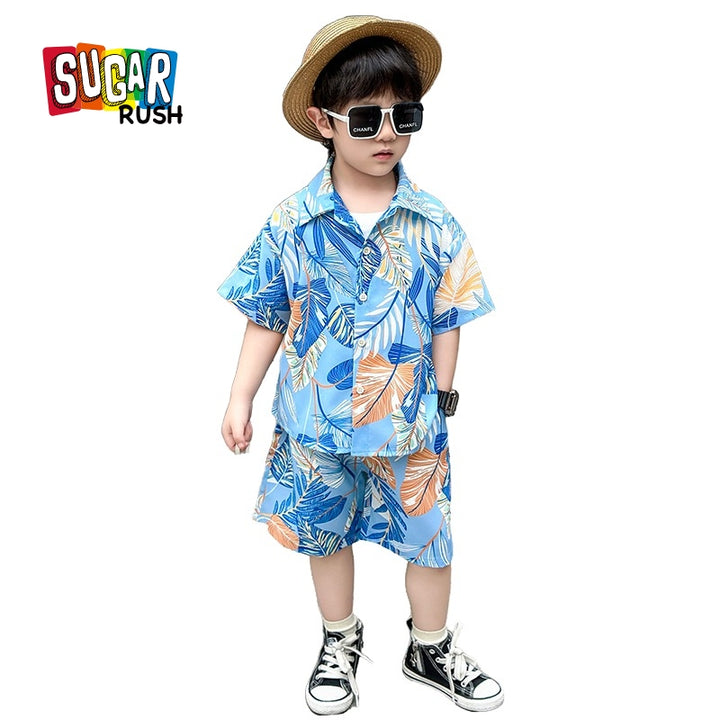 Boys Printed Shirt with Shorts