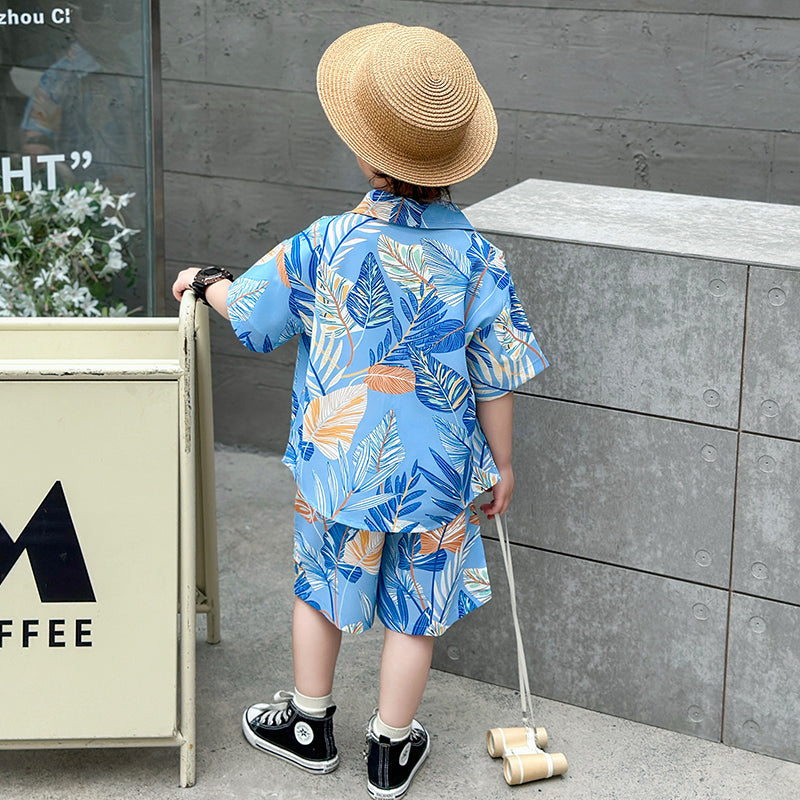 Boys Printed Shirt with Shorts