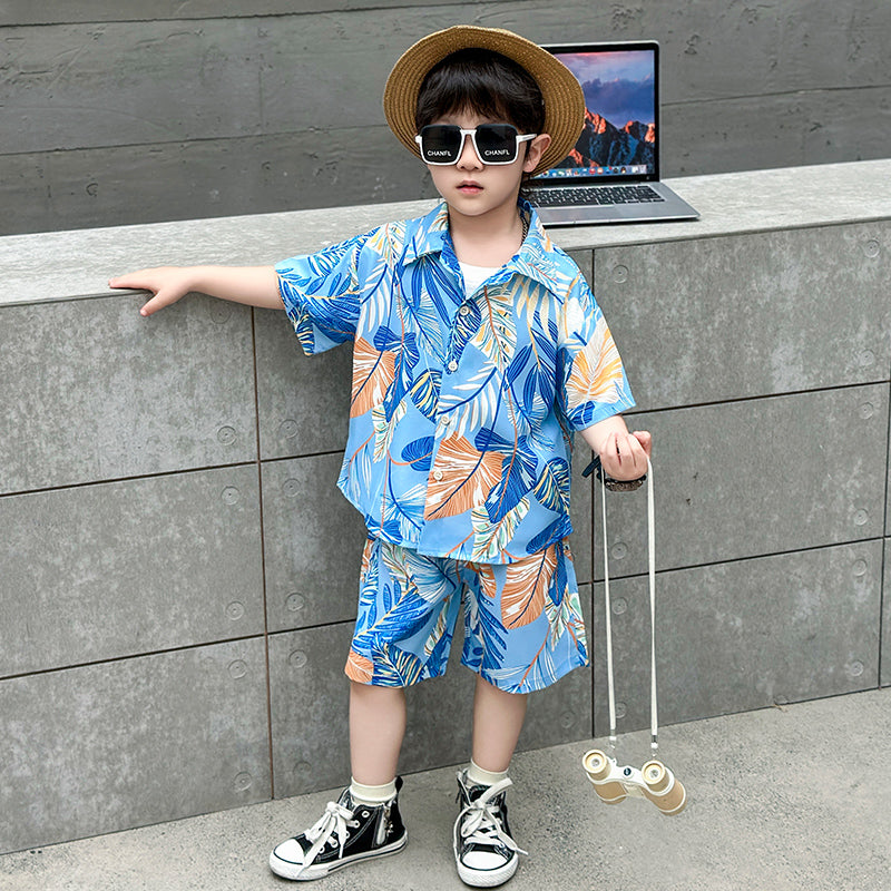Boys Printed Shirt with Shorts