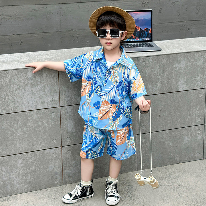 Boys Printed Shirt with Shorts