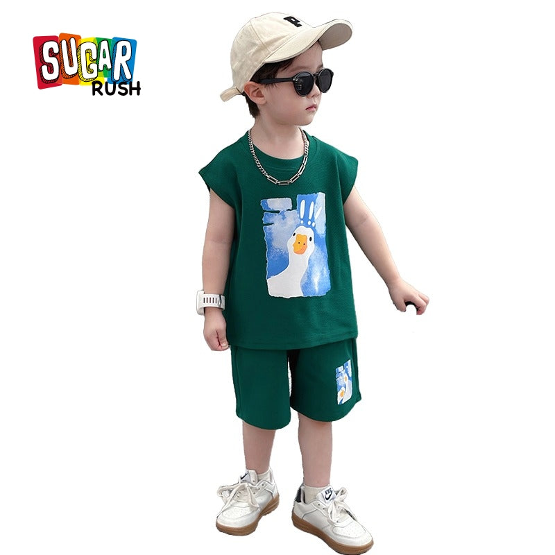 Boys Printed Top with Shorts