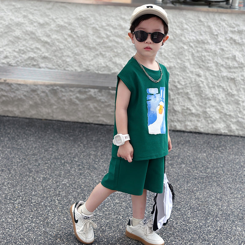 Boys Printed Top with Shorts