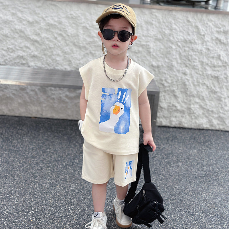 Boys Printed Top With Short