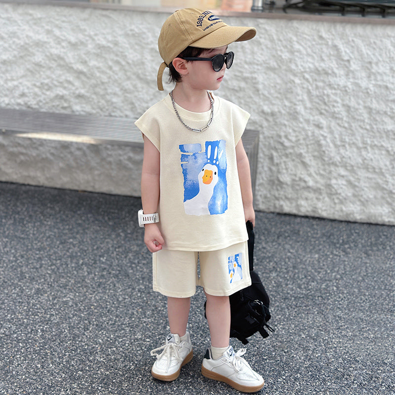 Boys Printed Top With Short