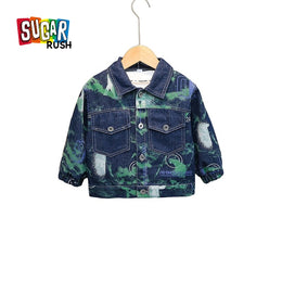 Boys Abstract Printed Cotton Bomber Jacket