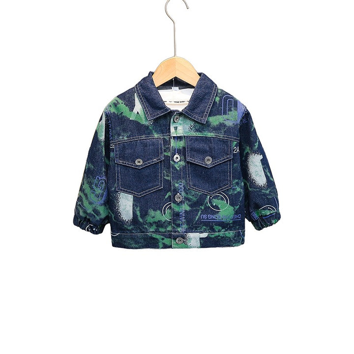 Boys Abstract Printed Cotton Bomber Jacket