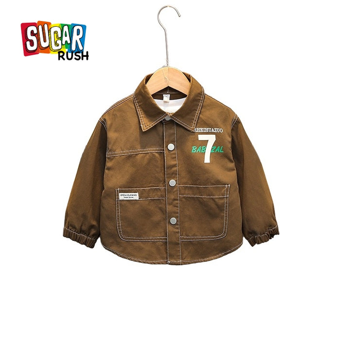Boys Spread Collar Printed Casual Shirt
