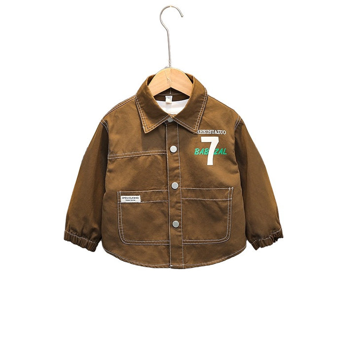 Boys Spread Collar Printed Casual Shirt