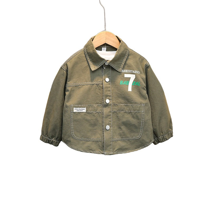 Boys Spread Collar Printed Casual Shirt