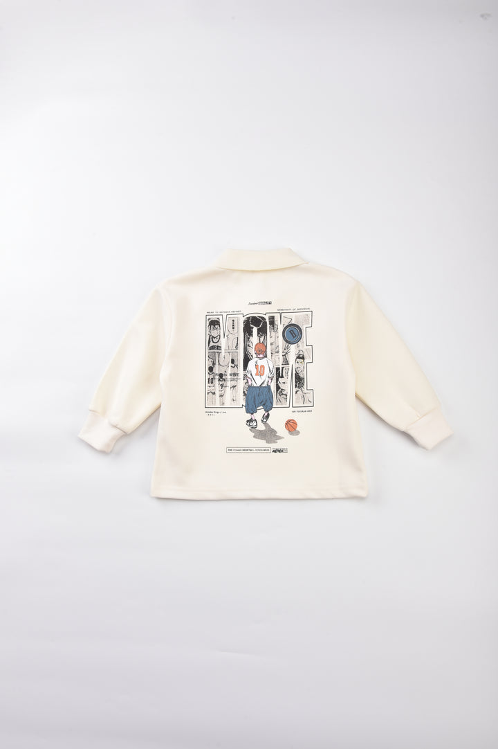 Boys Graphic Printed Cotton Straight Pullover Sweatshirt