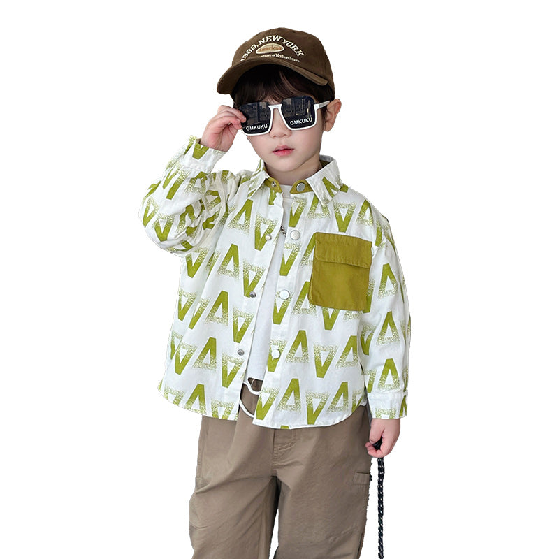 Boys Opaque Printed Casual Shirt