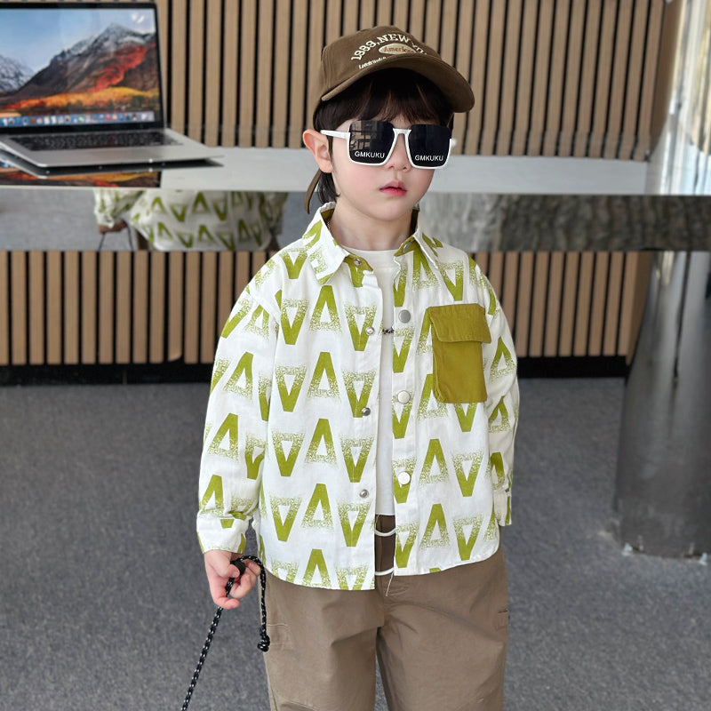 Boys Opaque Printed Casual Shirt