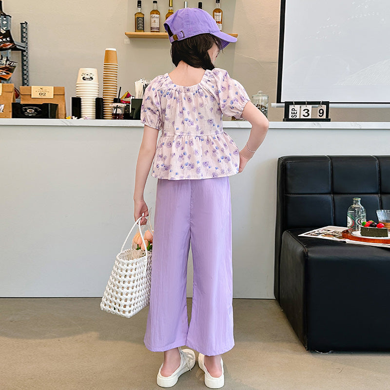Girls Printed Top With Pyjamas