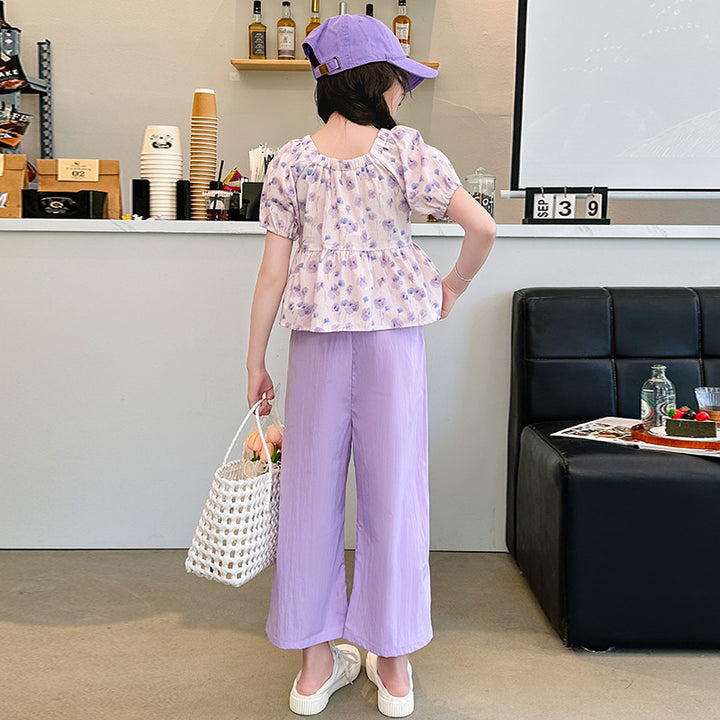 Girls Printed Top With Pyjamas