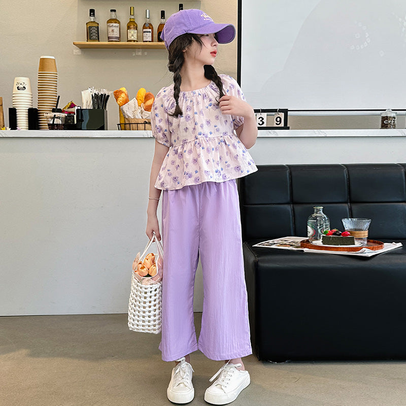 Girls Printed Top With Pyjamas