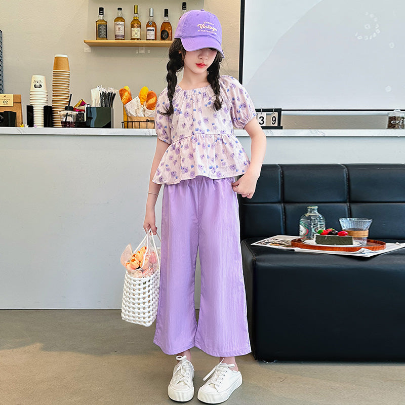 Girls Printed Top With Pyjamas