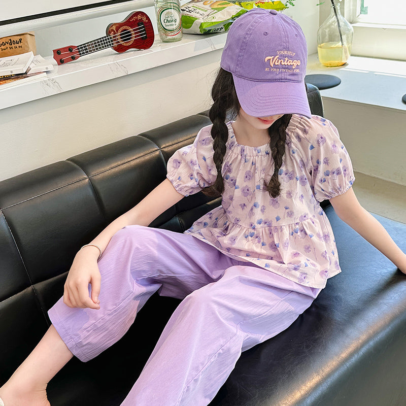 Girls Printed Top With Pyjamas