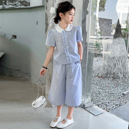 Girls Checked Top with Pyjamas