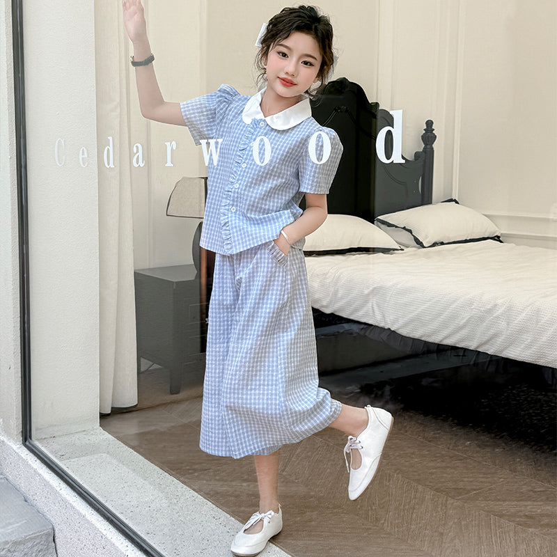 Girls Checked Top with Pyjamas