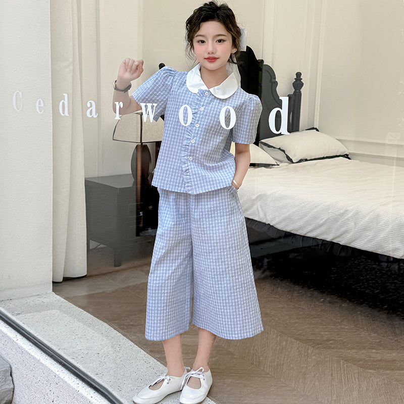 Girls Checked Top with Pyjamas