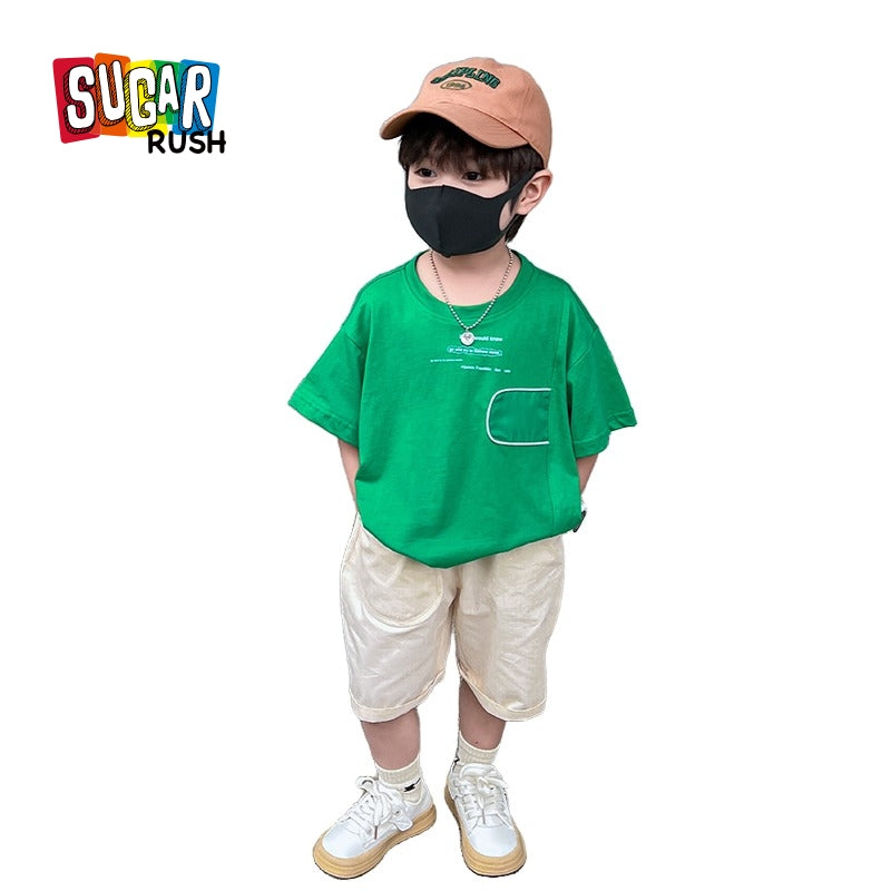 Boys Printed T-shirt with Shorts