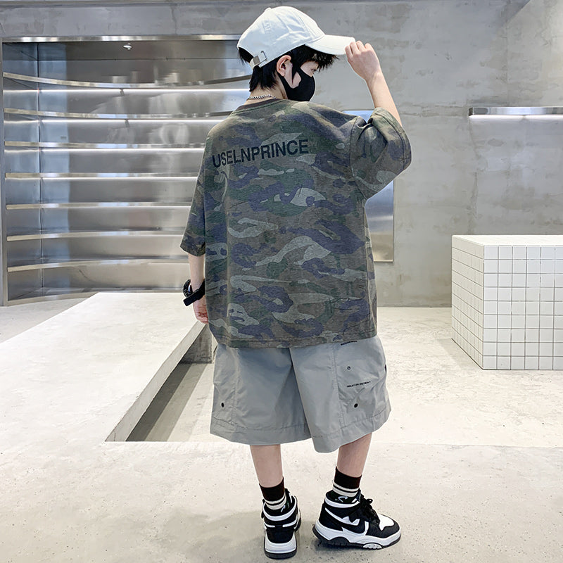 Boys Printed T-shirt with Shorts
