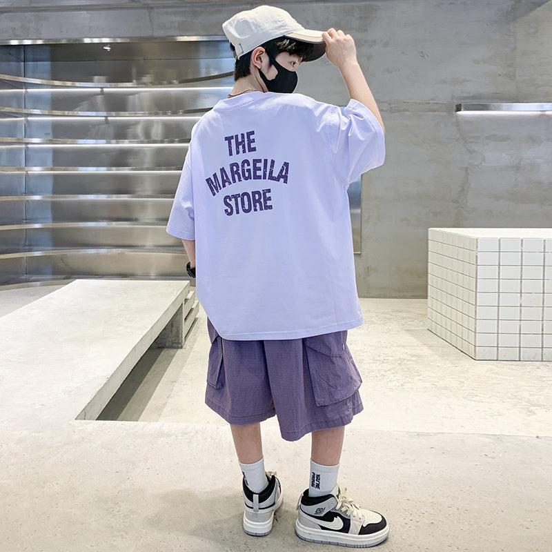 Kids Boys Printed T-shirt & Shorts Clothing Set