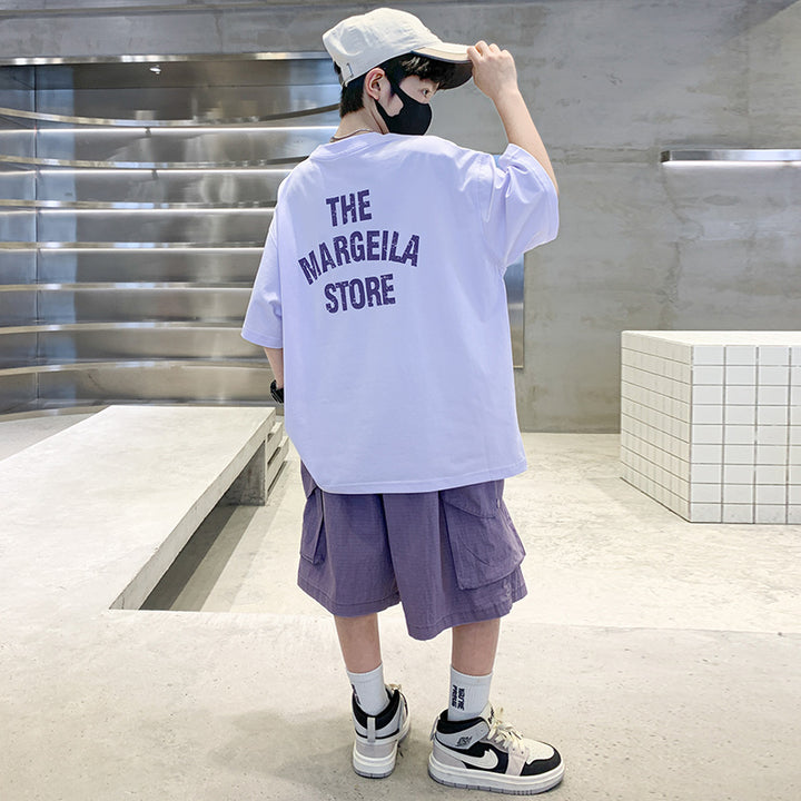 Kids Boys Printed T-shirt & Shorts Clothing Set