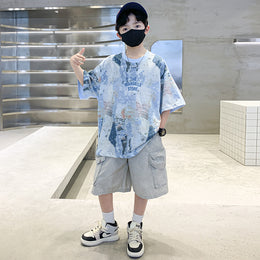 Boys Printed T-shirt with Shorts