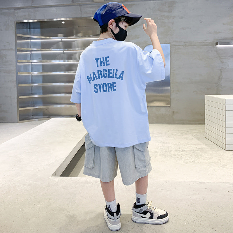 Boys Printed T-shirt with Shorts