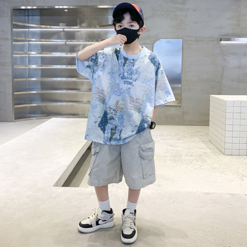 Boys Printed T-shirt with Shorts