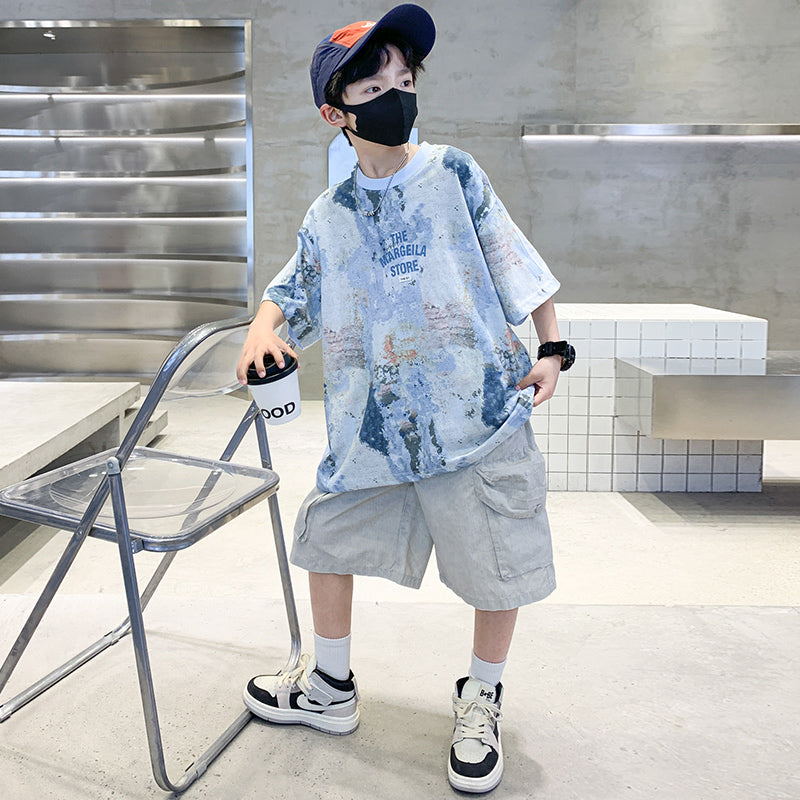 Boys Printed T-shirt with Shorts