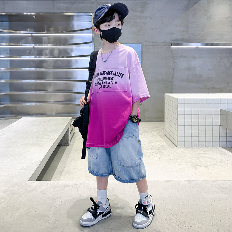 Boys Printed T-shirt with Shorts