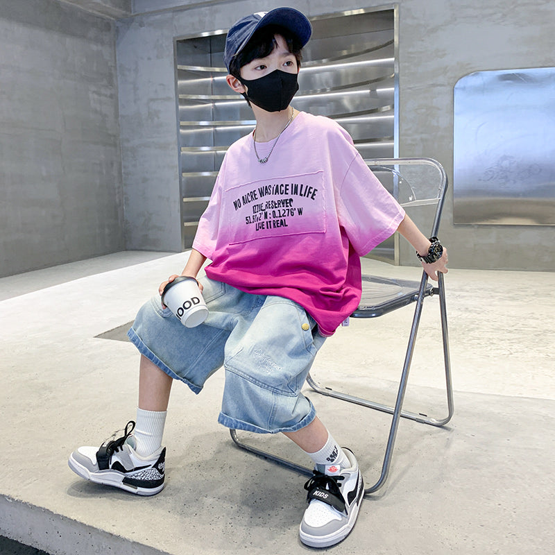 Boys Printed T-shirt with Shorts