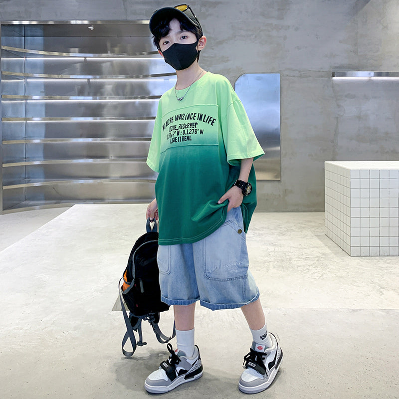 Boys Printed T-shirt with Shorts