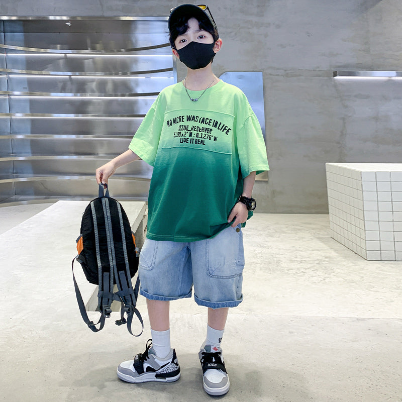 Boys Printed T-shirt with Shorts