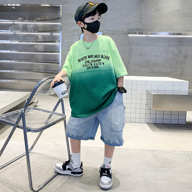 Boys Printed T-shirt with Shorts