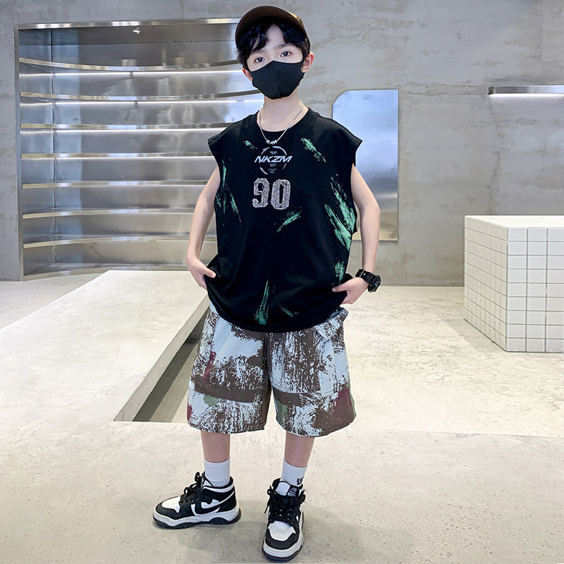 Boys Printed T-shirt with Shorts