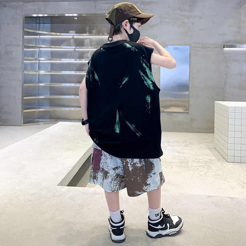 Boys Printed T-shirt with Shorts