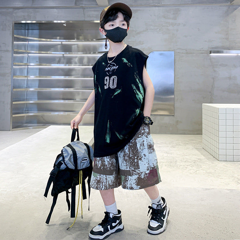 Boys Printed T-shirt with Shorts