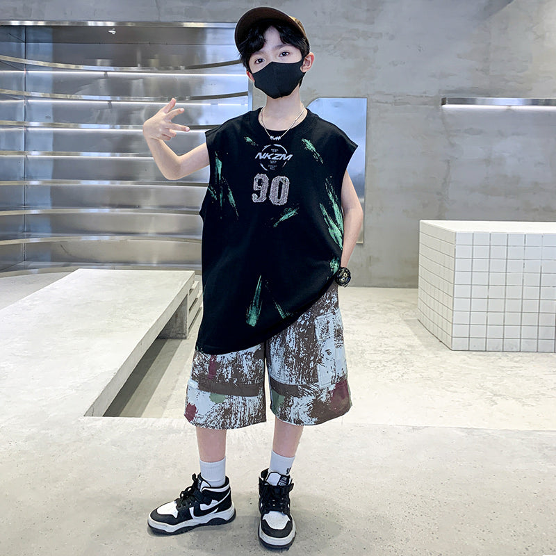 Boys Printed T-shirt with Shorts