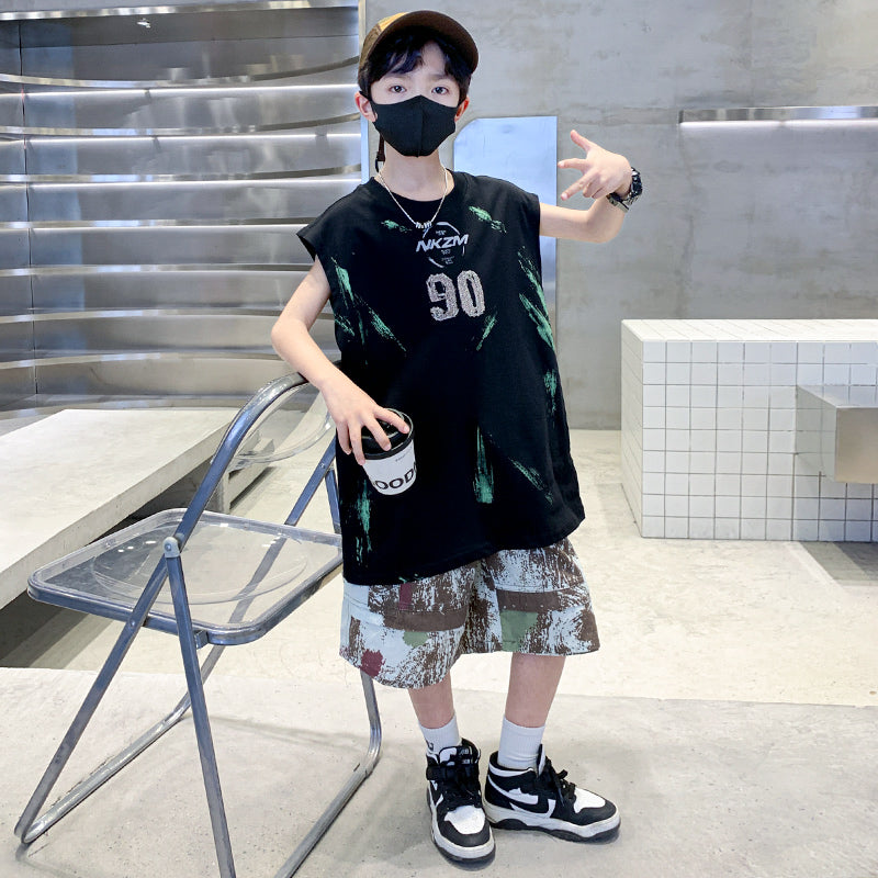 Boys Printed T-shirt with Shorts