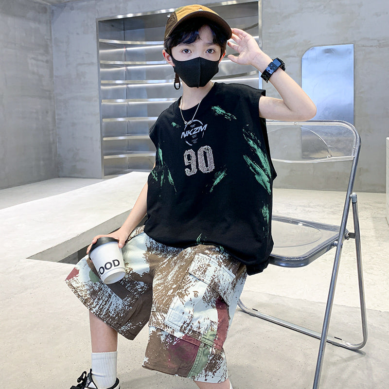 Boys Printed T-shirt with Shorts