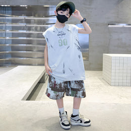 Boys Printed T-shirt with Shorts
