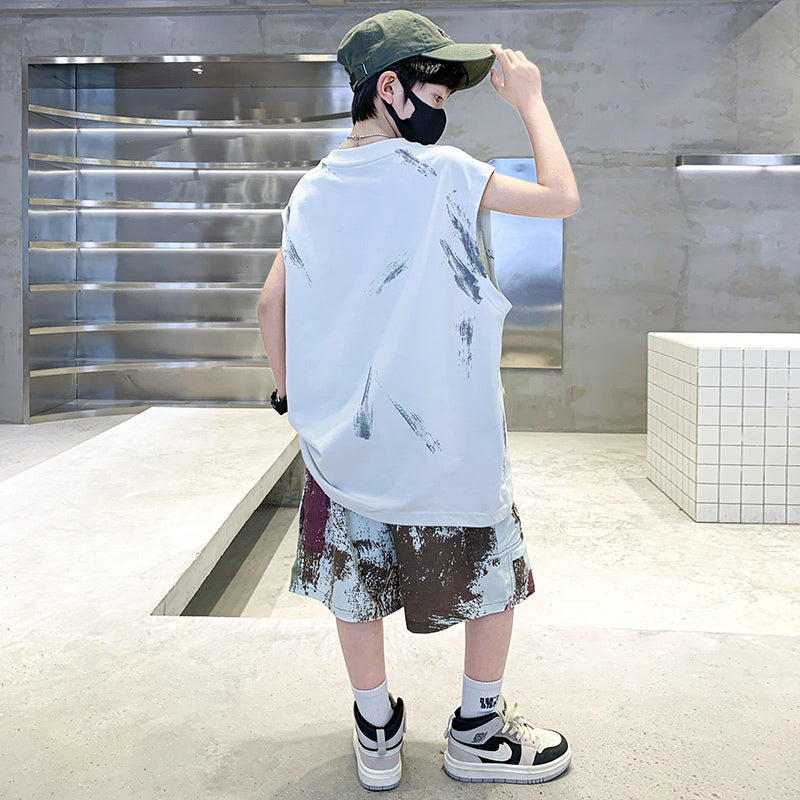 Boys Printed T-shirt with Shorts