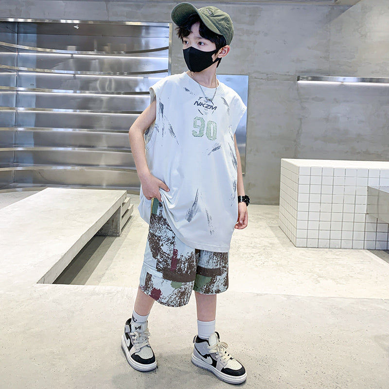 Boys Printed T-shirt with Shorts