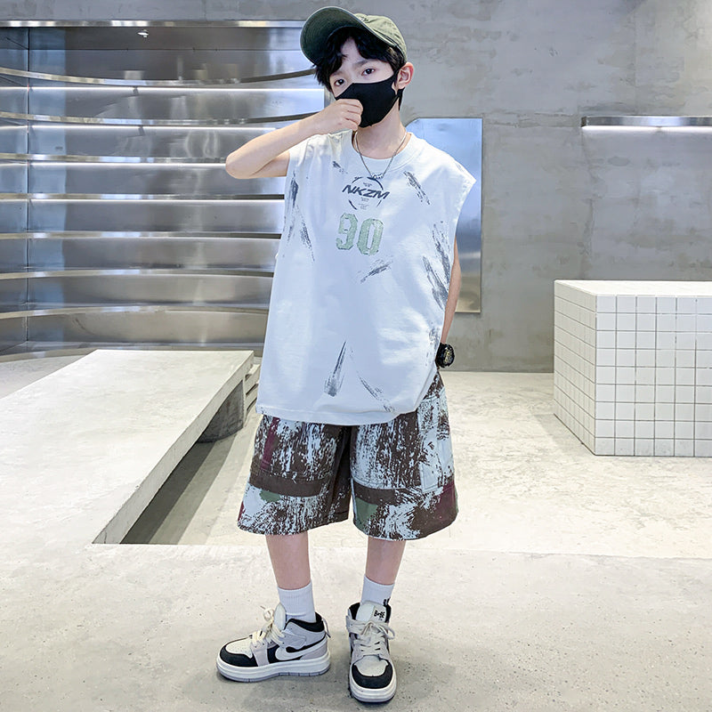 Boys Printed T-shirt with Shorts