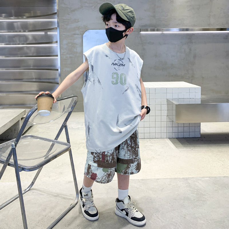 Boys Printed T-shirt with Shorts