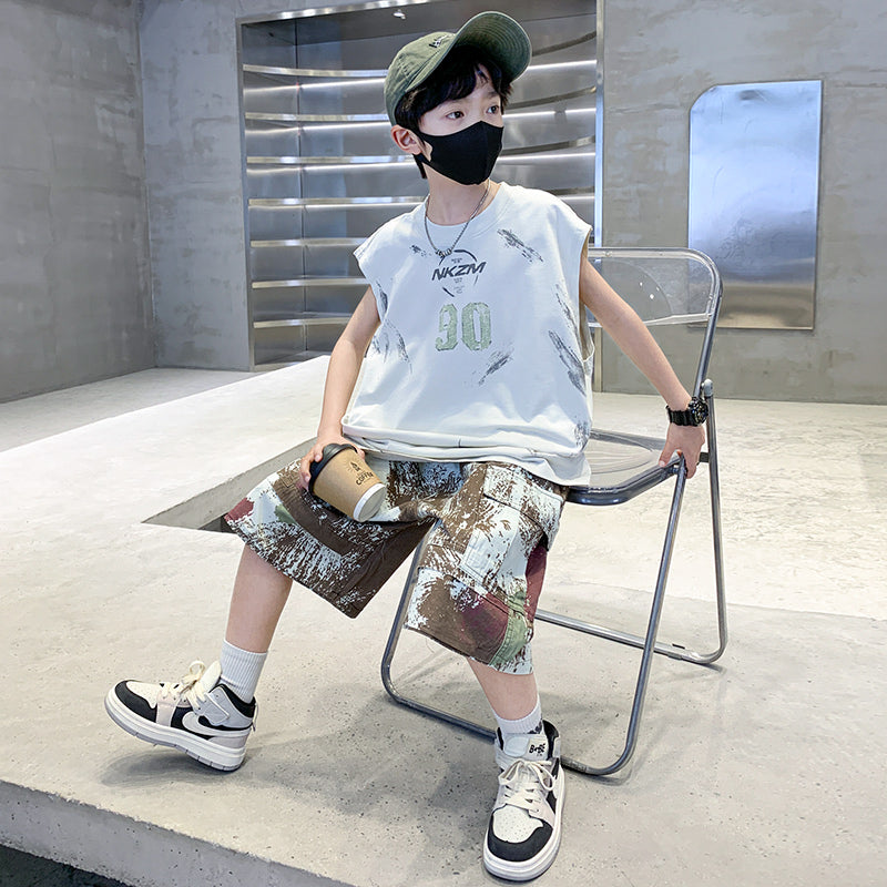 Boys Printed T-shirt with Shorts